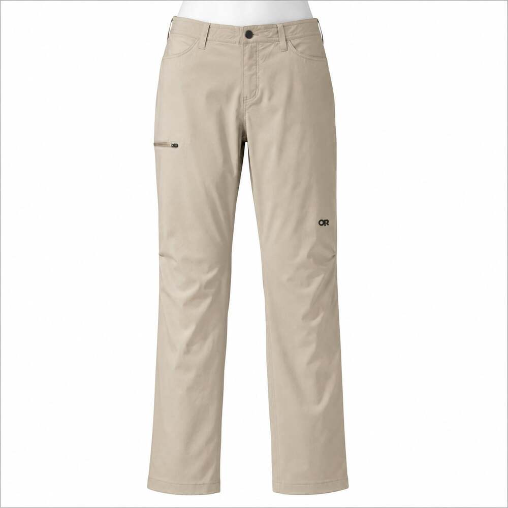 Outdoor Research Ferrosi Pants Women 12 Beige Hiking Stretch Nylon Straight Leg